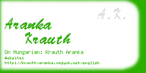 aranka krauth business card